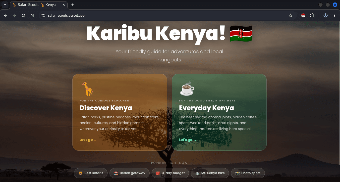 Safari Scout — AI Travel Assistant